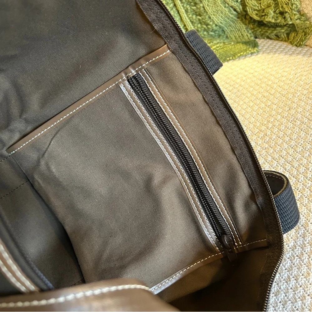 DUNHILL Men’s Brown and Black Travel Weekender Quiet Luxury Duffel Bag